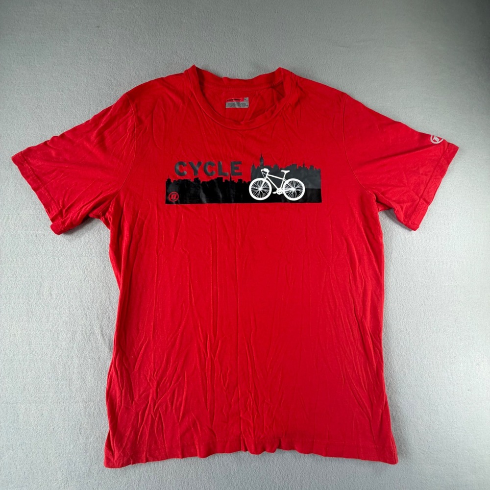 Novara Cycle Graphic T-Shirt Large Red Cotton Short Sleeve Bike City Streetwear